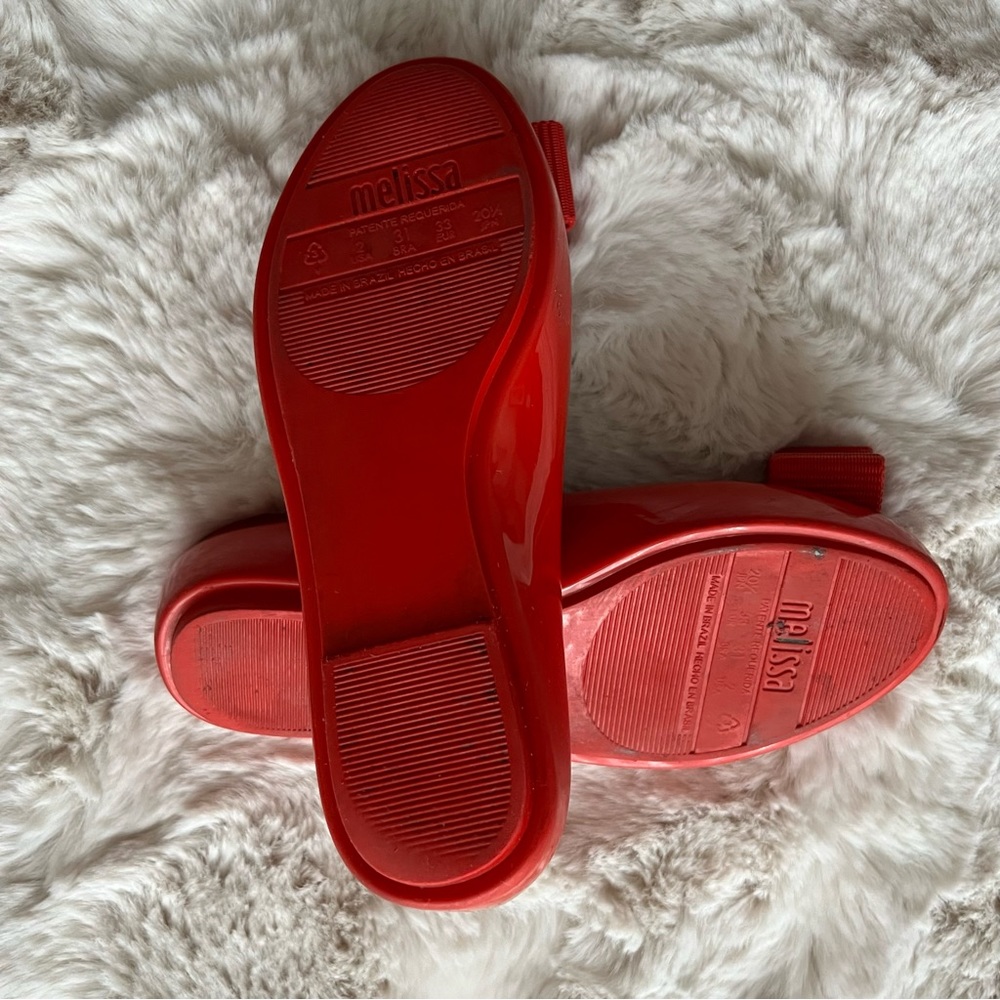 Mel Dreamed By Melissa + Jason Wu Red Big Bow Round Toe Jelly Shoes.  Size 2 - Picture 8 of 8